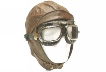 Leather pilot helmet