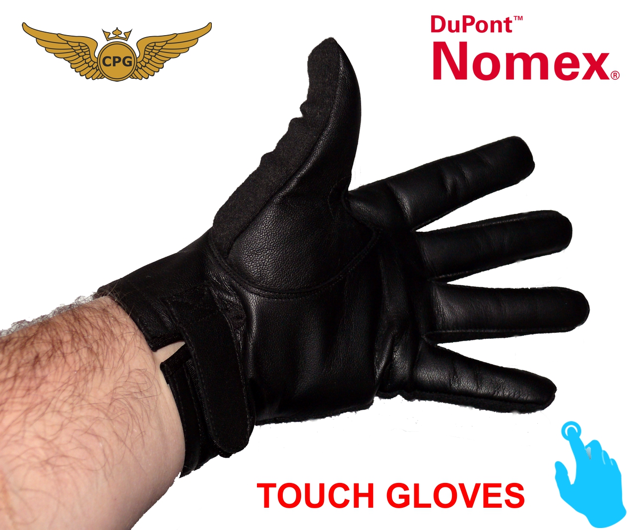 Short NOMEX touch gloves - black